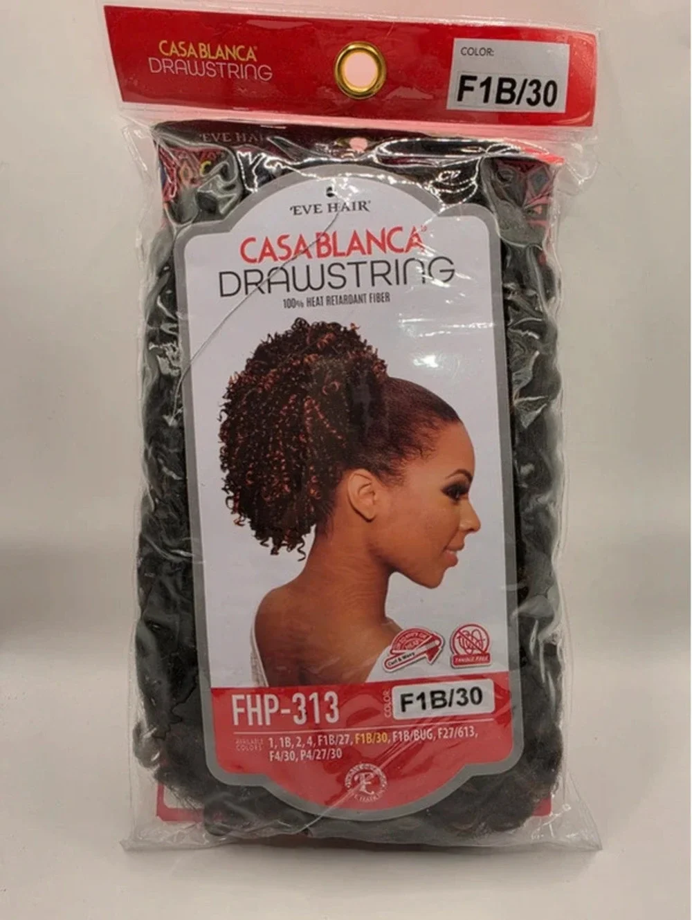 Eve Hair Casablanca Faux Hair Drawstring Ponytail Curly Updo
